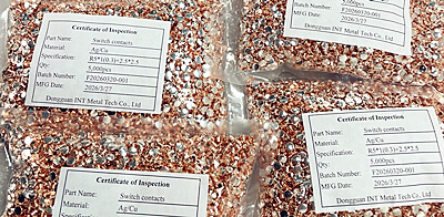 Stabil szállítás ezüst érintkezőkhöz AgCu Bimetál szegecsekhez