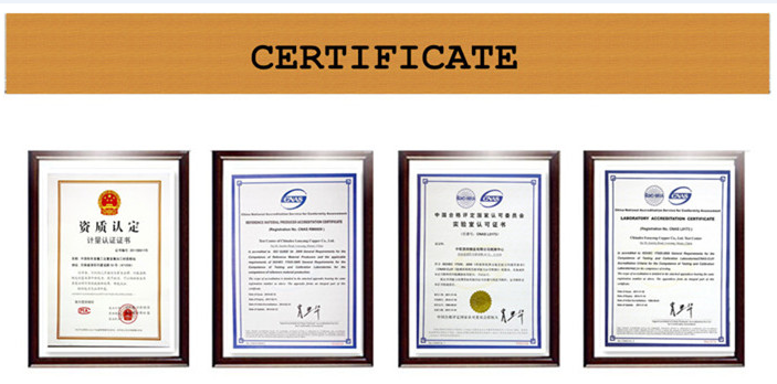 CNC fém alkatrészek certificate
